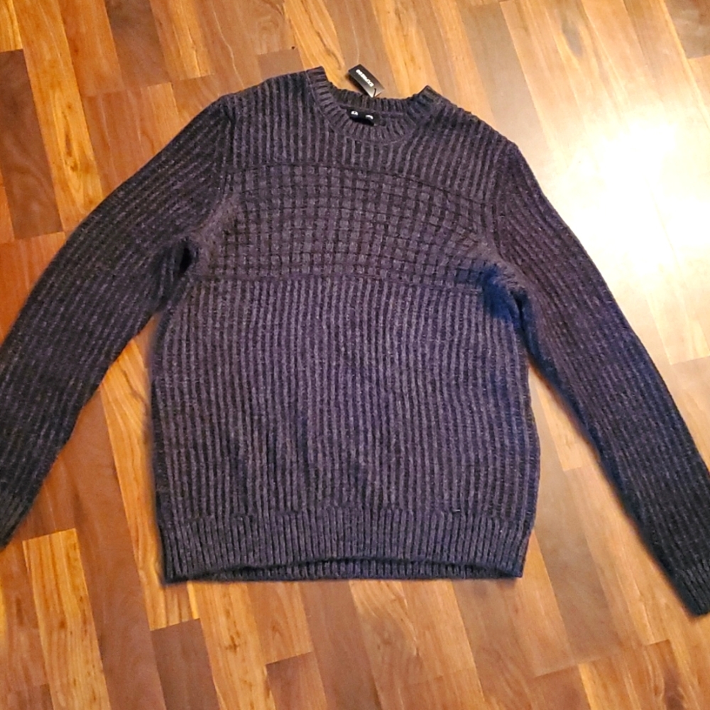 Mens EXPRESS gray/black knit sweater